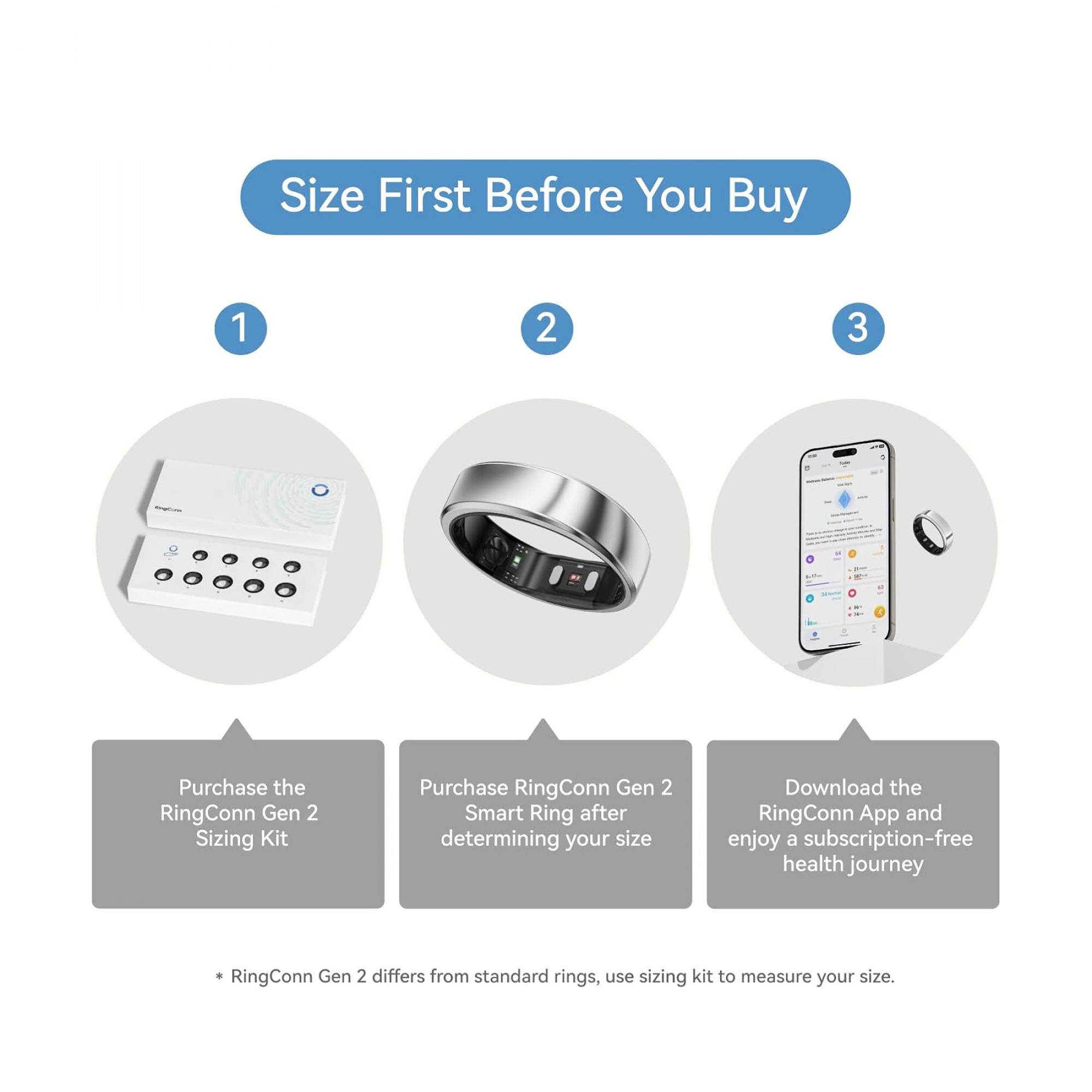 Умное кольцо RingConn Gen 2 Future Silver (Size 13)